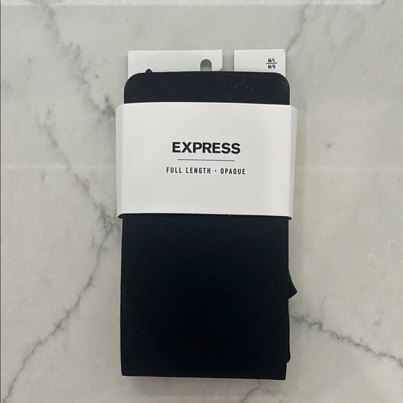 Express Women’s Size M/L Opaque Black Full Length Tights - Picture 1 of 2
